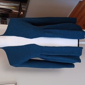 Eileen Fisher Teal Blue Peplum Cardigan Women's S